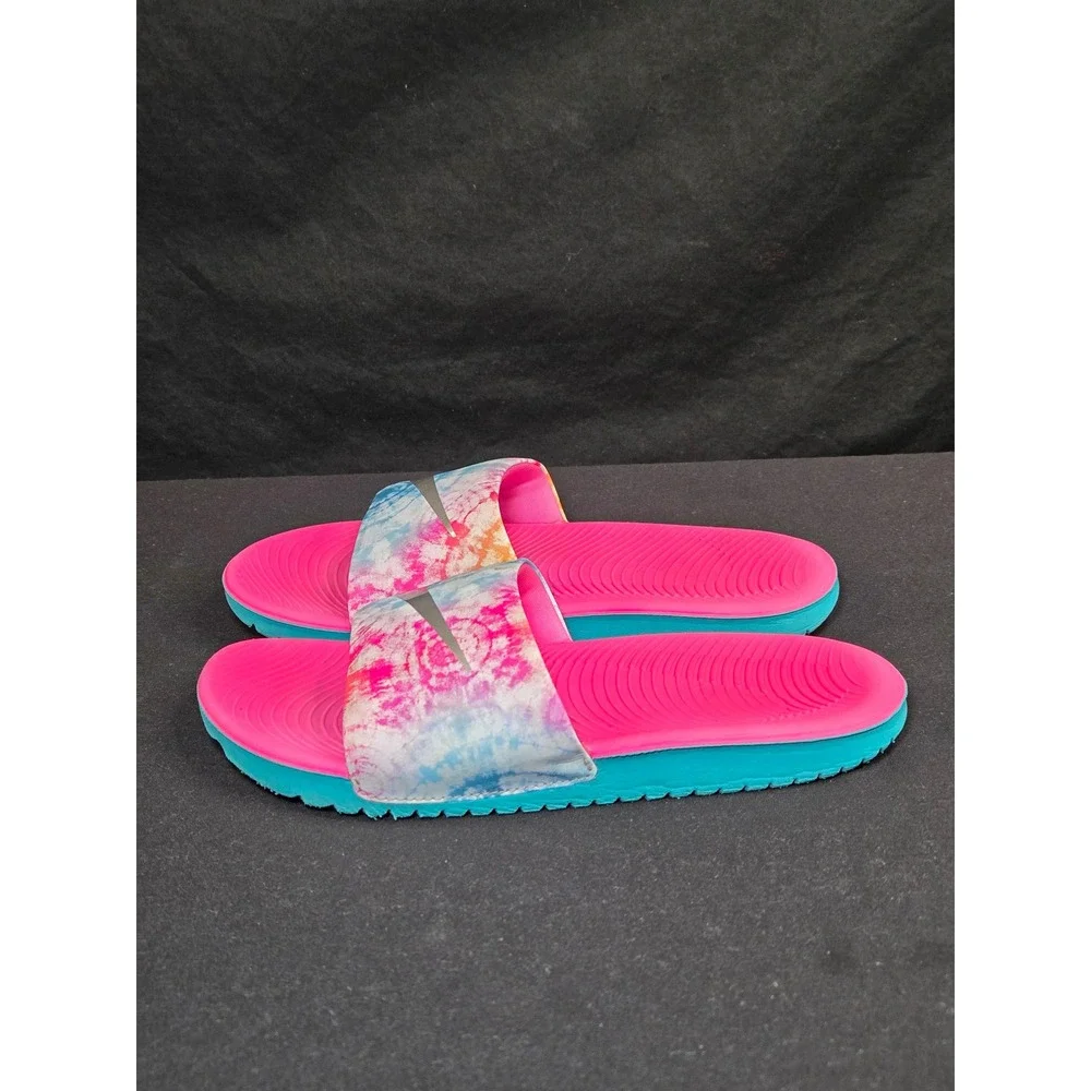 Nike Kawa Slide Kids Tie Dye Pink Blue Sandals‎ CI9919-600 Youth Size 3Y